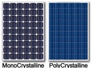 Hai tấm pin năng lượng mặt trời momo và poly